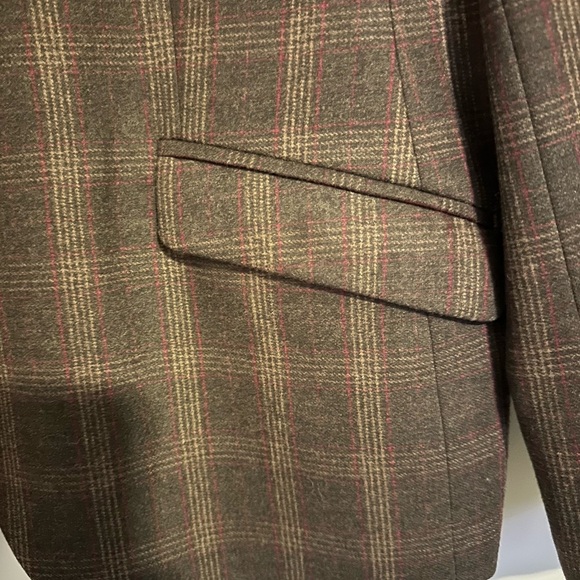 Lands' End Brown Blazer Button Down Wool Blend Size 16 Perfect Condtion - Picture 4 of 7